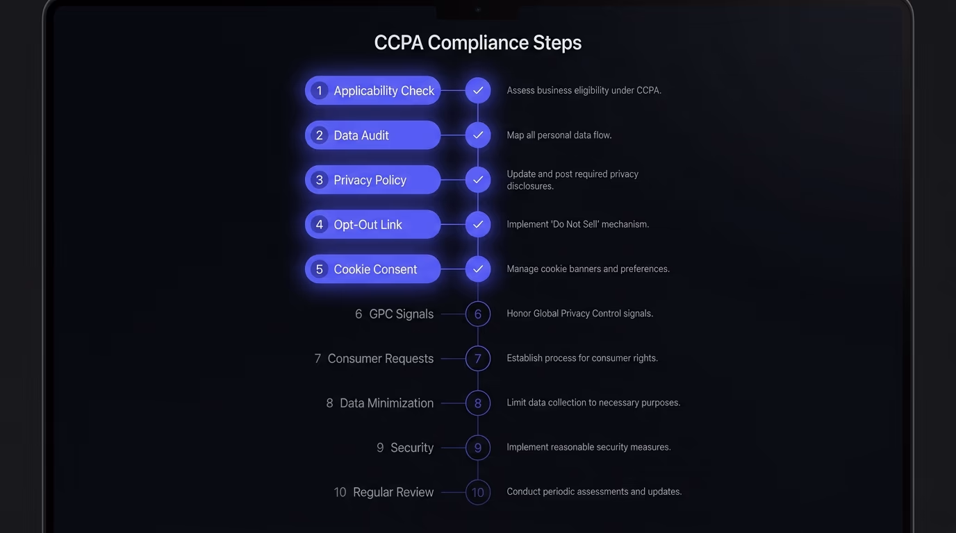 CCPA compliance checklist steps