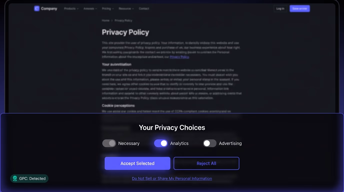 Implementing CCPA cookie consent
