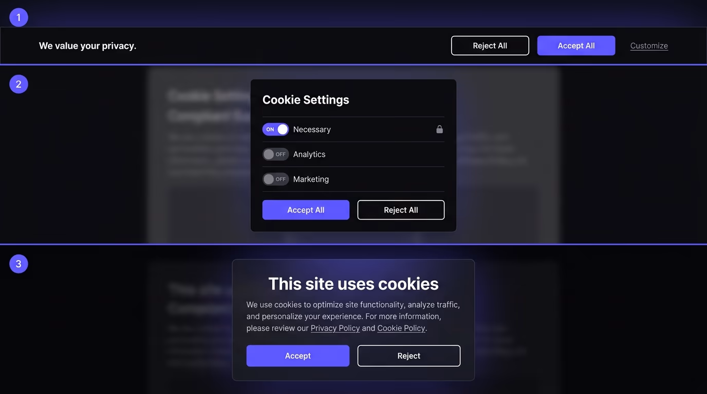 GDPR cookie consent banner