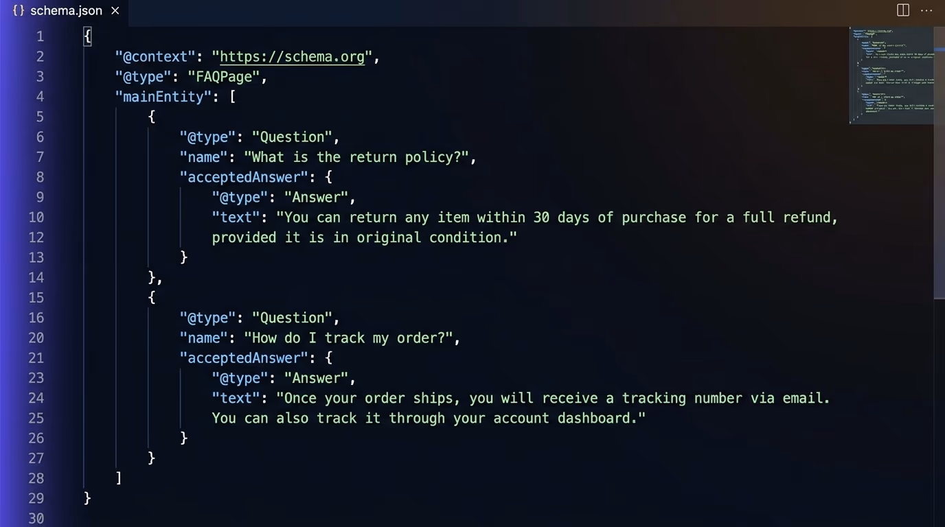 FAQ schema markup
