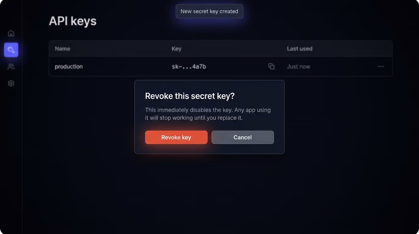 what to do when an API key leaks, rotate it at the provider